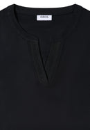 Solid Deco Blouse - Black