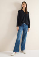 Solid Deco Blouse - Black