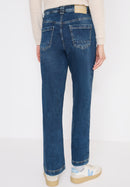 Neele Mid Blue Patch Trousers - Mid Blue Used Wash