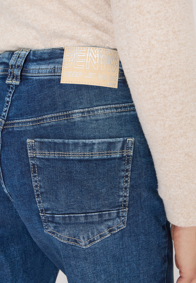 Neele Mid Blue Patch Trousers - Mid Blue Used Wash