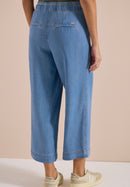 Style Neele Tencel Washed Trousers - Mid Blue Wash