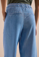 Style Neele Tencel Washed Trousers - Mid Blue Wash