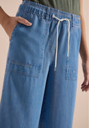 Style Neele Tencel Washed Trousers - Mid Blue Wash