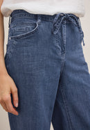 Neele Flare Mid Blue Trousers - Mid Blue Wash