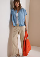 TOS Lyocell Blouson - Light Blue Used Wash