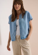 TOS Lyocell Blouson - Light Blue Used Wash