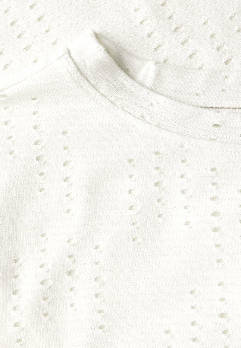 Ajour Boatneck T-Shirt - Vanilla White