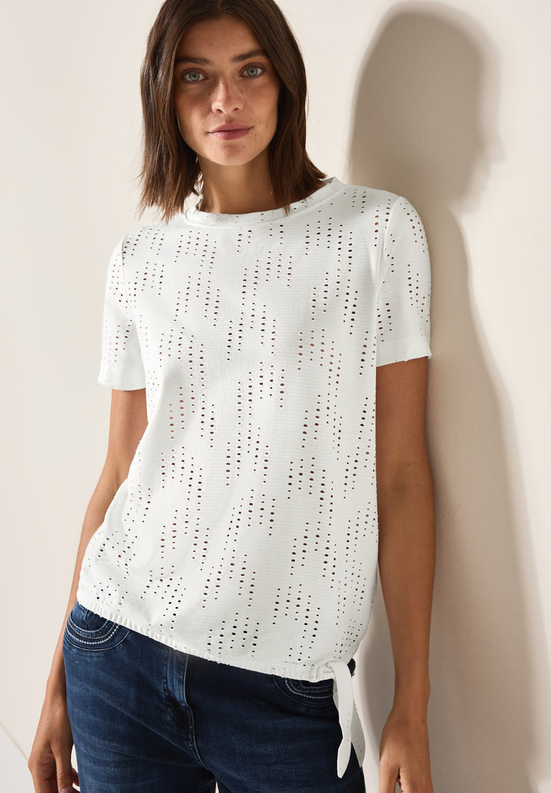 Ajour Boatneck T-Shirt - Vanilla White