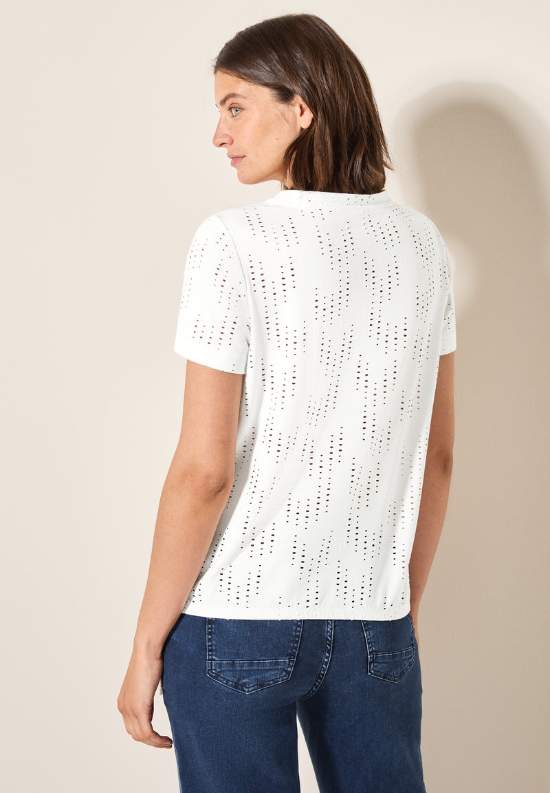 Ajour Boatneck T-Shirt - Vanilla White