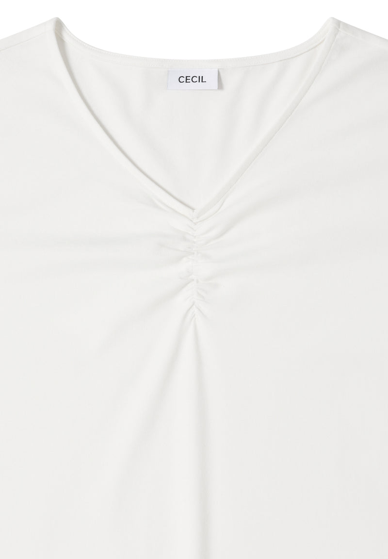 Gathered Basic Shirt - Vanilla White