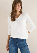 Gathered Basic Shirt - Vanilla White