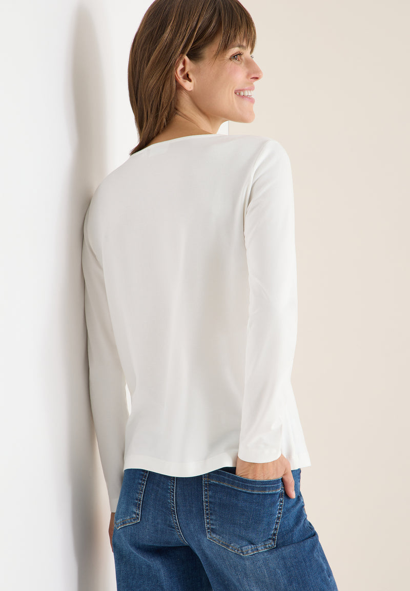 Gathered Basic Shirt - Vanilla White