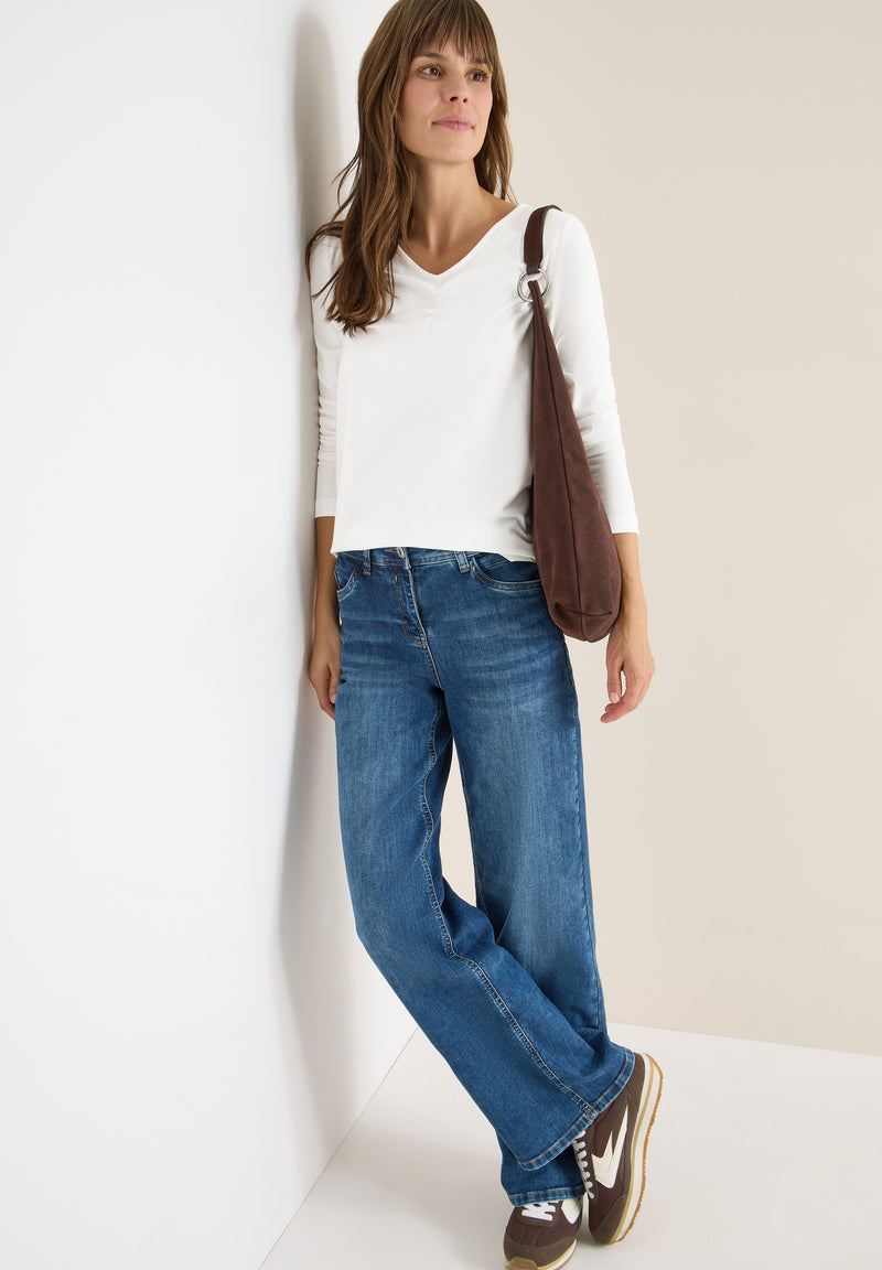 Gathered Basic Shirt - Vanilla White