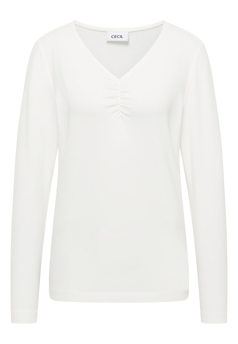 Gathered Basic Shirt - Vanilla White