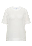Ajour Knit T-Shirt - Vanilla White