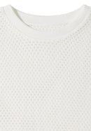 Ajour Knit T-Shirt - Vanilla White