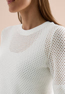 Ajour Knit T-Shirt - Vanilla White