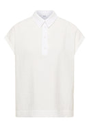 TOS Solid Collar Blouse - Vanilla White