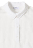 TOS Solid Collar Blouse - Vanilla White