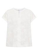 Solid Embroidery Blouse - Vanilla White