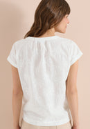 Solid Embroidery Blouse - Vanilla White