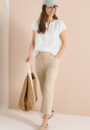 Solid Embroidery Blouse - Vanilla White