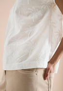 Solid Embroidery Blouse - Vanilla White