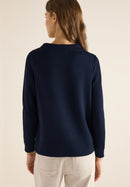 Tape Detail Funnel Neck Jumper - Universal Blue