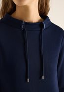 Tape Detail Funnel Neck Jumper - Universal Blue