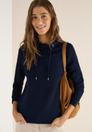 Tape Detail Funnel Neck Jumper - Universal Blue