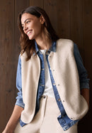 Curly Fake Wool Vest - Teddy Vanilla White