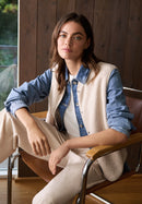 Curly Fake Wool Vest - Teddy Vanilla White