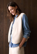 Curly Fake Wool Vest - Teddy Vanilla White