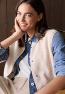 Curly Fake Wool Vest - Teddy Vanilla White