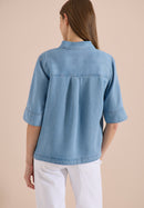 Denim Look Blouse - Light Blue Wash