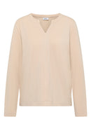 Solid Tunic With Placket - Pearl Beige