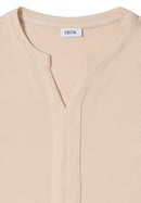 Solid Tunic With Placket - Pearl Beige