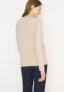 Solid Tunic With Placket - Pearl Beige