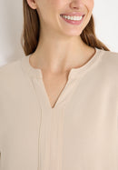 Solid Tunic With Placket - Pearl Beige