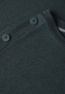 Solid Crepe Button T-Shirt - Slate Khaki
