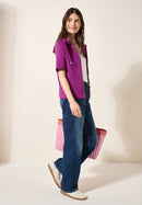 Short Sleeve Sweatjacket - Anemone Pink