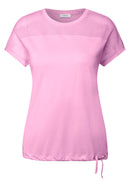 Solid Mesh Mix T-Shirt - Cherry Blossom Pink