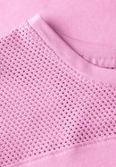 Solid Mesh Mix T-Shirt - Cherry Blossom Pink