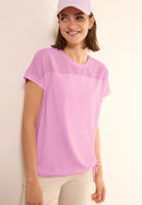 Solid Mesh Mix T-Shirt - Cherry Blossom Pink