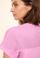 Solid Mesh Mix T-Shirt - Cherry Blossom Pink