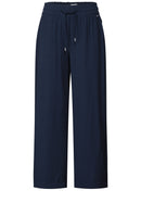 Neele Twill Solid Trousers - Urban Navy Blue