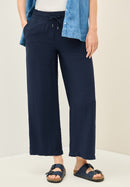 Neele Twill Solid Trousers - Urban Navy Blue