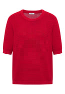 Structured Roundneck Knit - Glazed Apple Red