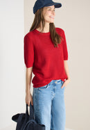 Structured Roundneck Knit - Glazed Apple Red
