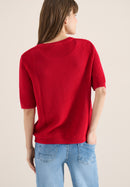 Structured Roundneck Knit - Glazed Apple Red